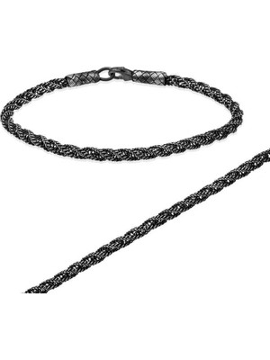 Inure Jewelry Gümüş Burma Örgü Kazaziye Unisex Bileklik