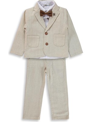 Civil Boys  Ceketli 3'lü Keten 2-5 Yaş Takım - Bej