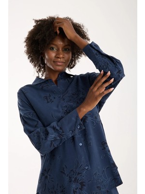 Win Moda Kadın Gömlekli Salaş Takım - Pantolon ve Gömlek Ikili Takım - Uzun Gömlekli Takım