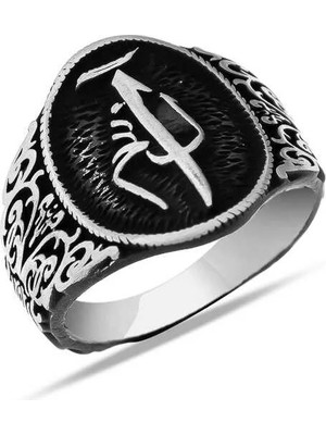 Inure Jewelry Gümüş Elif Lam Mim Erkek Yüzük