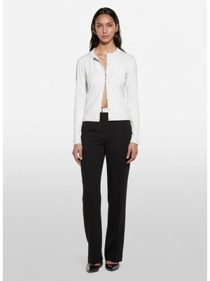 Sisley Viskoz Karışımlı Normal Bel Bol Paça Pantolon Kadın Siyah Pantolon - 325P4KVXLF02I