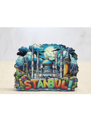 Cngzhn Ahşap Istanbul Temalı Magnet - Model 2