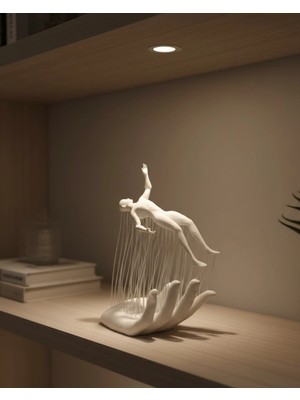 Uravas Store 3D El Üzerinde Insan Figürü Beyaz Masa Üstü Dekor