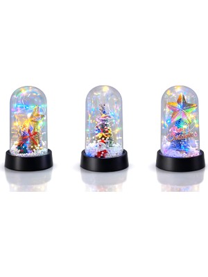 Cngzhn Yılbaşı Temalı Işıklı Dekoratif Cam Fanus - Model 10