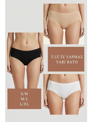 MiraLive 3lü Set Külot-Siyah-Beyaz-Ten DOR2850