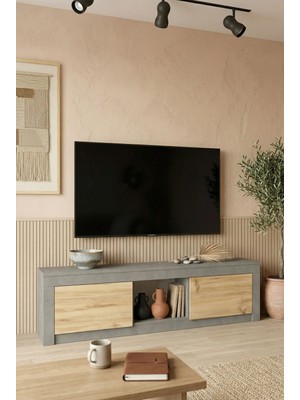 Robin Home Tv Ünitesi Tv Sehpası 160CM Keçe-Beton DG12