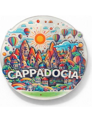 Cngzhn Kapadokya Temalı Ahşap Buzdolabı Magneti Model 3