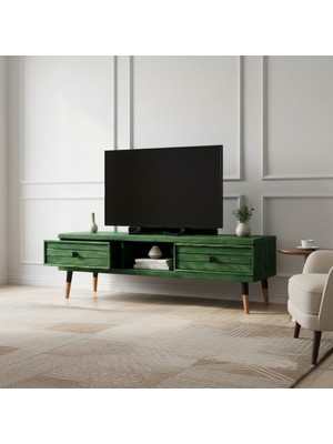 Mobenta Stria Tv, Doğal Masif Ahşap Tv Ünitesi 2 Çekmeceli 1 Raflı - 150 Ye