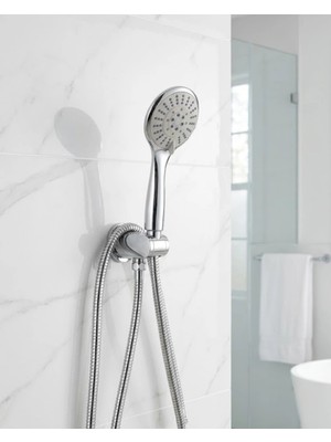 Uravas Store Duş Başlığı Seti Spiral Hortum Hareketli El Duşu Tutacağı Kirece Dayanıklı Tasarım