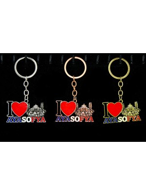Cngzhn Metal Ayasofya Anahtarlık (I Love Ayasofya)