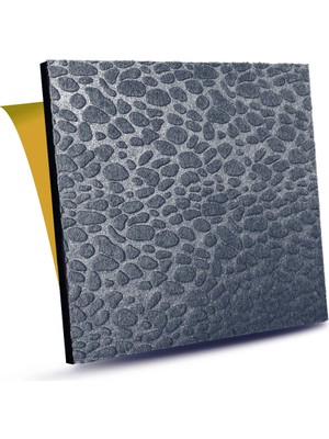 Tink Antrasit Embos Keçe Ses ve Isı Yalıtım Paneli Taş Desenli 48X48 cm