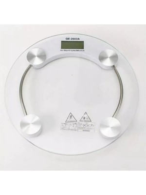 Uravas Store 150 kg Kapasiteli Yuvarlak Şeffaf Dijital Banyo Cam Baskül Terazi Tartı