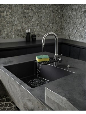 Uravas Store Musluğa Monte Sünger Organizeri Hijyenik Drenajlı Pratik Tasarım