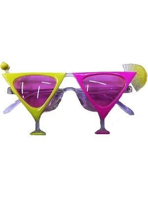 Uravas Store Sarı Pembe Renk Martini Parti Gözlüğü