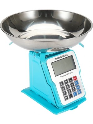 Uravas Store 30KG 1g Dijital Kefeli Terazi Pilli Adaptörlü Elektronik Tartı, Paslanmaz Çelik Tepsili Tutar He