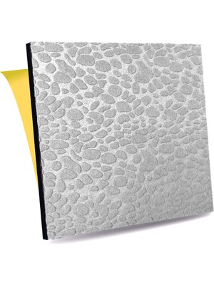 Tink Gri Embos Keçe Ses ve Isı Yalıtım Paneli Taş Desenli 48X48 cm