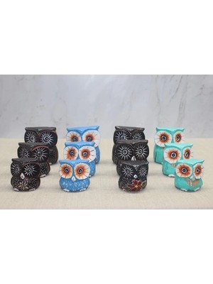 Uravas Store Ahşap 3'lü Baykuş Seti Model 5