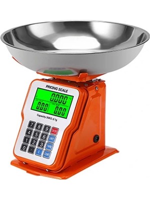Uravas Store 30KG 1g Dijital Kefeli Terazi Pilli Adaptörlü Elektronik Tartı, Paslanmaz Çelik Tepsili Tutar He