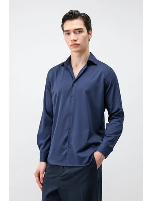 Antioch Lacivert Comfort Slim Erkek Gömlek