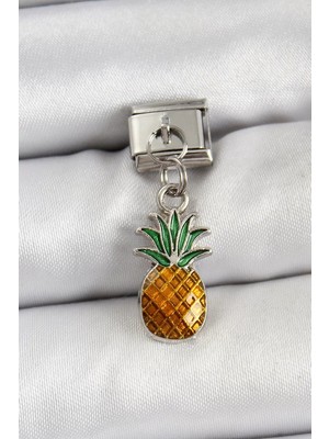 Uravas Store Çelik Sallantılı Ananas Model Gümüş Renk Nomination Charm - TJ-BC1468