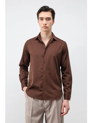 Antioch Kahve Comfort Slim Erkek Gömlek