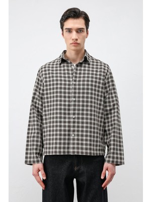 Antioch Kahve Relaxed Ekoseli Erkek Gömlek