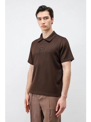 Antioch Koyu Kahve Basic Polo Yaka Erkek T-Shirt