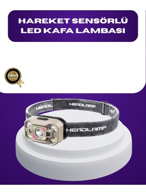 Uravas Store Wave Sensörlü LED Kafa Lambası Şarjlı Ayarlanabilir Işık