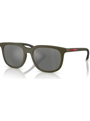 Prada Ps B09SU 15X41A 54 Linea Rossa Unisex Oval Yeşil Aynalı Kemik Güneş Gözlüğü