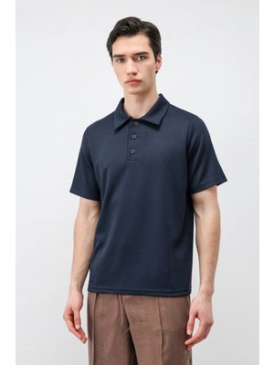 Antioch Lacivert Basic Polo Yaka Erkek T-Shirt