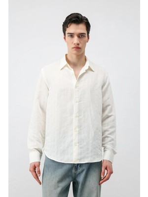 Antioch Beyaz Modal Karışımlı Erkek Gömlek