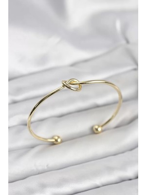 Uravas Store Düğüm Model Pirinç Gold Renk Kadın Bileklik - TJ-BB8231