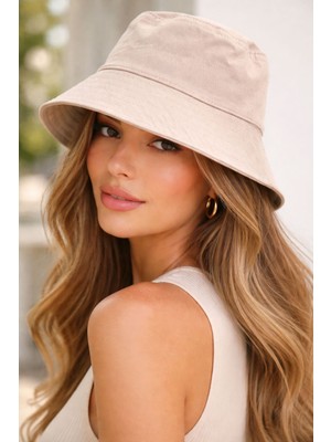 Aydın Şapkacınız Kadın Pamuk Kova Şapka (Bucket Hat) – Günlük Şık & Rahat Kullanım | Yazlık Basic Model (58 CM)