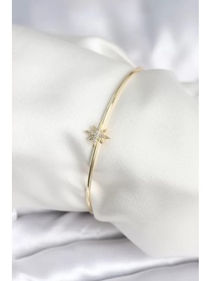 Uravas Store Kutup Yıldızı Figür Pirinç Gold Renk Kadın Bileklik - TJ-BB7999