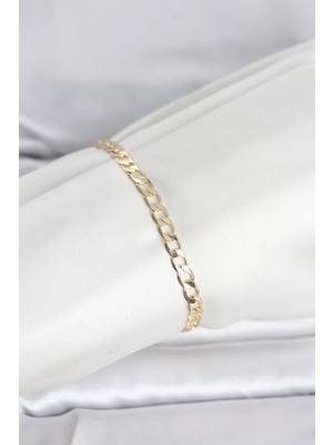 Uravas Store cm 14K Gold Renk Halka Zincir Model Kadın Bileklik - TJ-BB8287