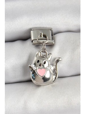 Uravas Store Çelik Sallantılı Detaylı Model Gümüş Renk Nomination Charm - TJ-BC1460