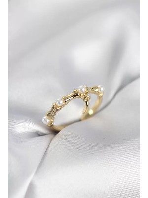 Uravas Store Gold Renk Sallantılı Kemik Model Kadın Yüzük - TJ-BYK4115