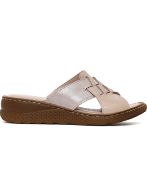 Derimod Kadın Vizon Dolgu Topuklu Comfort Terlik 26SFD321314