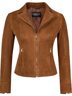 Derimod Lara Kadın Camel Kısa Süet Deri Ceket 26SGE588110