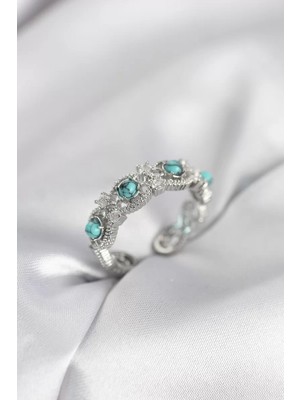 Uravas Store Taşlı Gümüş Renk Kadın Yüzük - TJ-BYK4140