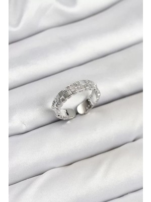 Uravas Store Pirinç Gümüş Renk Zirkon Taşlı Sırım Kadın Yüzük - TJ-BYK3847