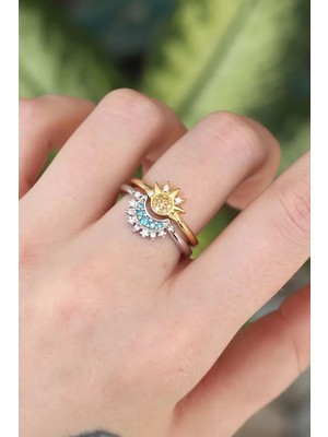 Uravas Store Pirinç Zirkon Taşlı 2li Ayarlanabilir Arkadaş Yüzüğü - TJ-BYK3160