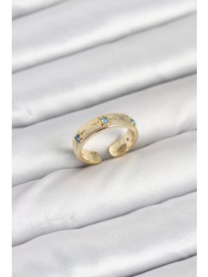 Uravas Store Pirinç Gold Renk Zirkon Taşlı Kutup Yıldızı Model Kadın Yüzük - TJ-BYK3896