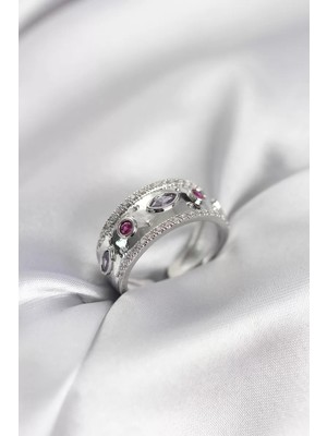 Uravas Store Gümüş Renk Zirkon Taşlı Kadın Yüzük - TJ-BYK3960