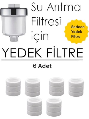 Truva Kireç Önleyici Yedek Filtre 6 Adet.SADECE 6 ADET YEDEK FİLTRE GÖNDERİLİR (Duş,lavabo,banyo,mutfak)