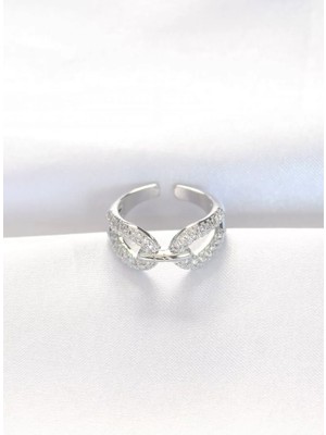 Uravas Store Zirkon Taşlı Silver Renk Ayarlanabilir Yüzük - TJ-BYK3108