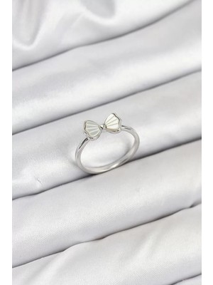 Uravas Store Pirinç Gümüş Renk Fiyonk Model Kadın Yüzük - TJ-BYK3839