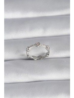 Uravas Store Pirinç Gümüş Renk Model Zirkon Taş Detay Kadın Yüzük - TJ-BYK3005