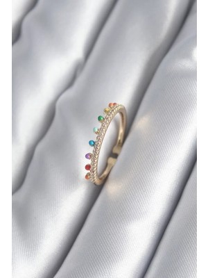 Uravas Store Pirinç Gold Renk Zirkon Taş Detay Kadın Yüzük - TJ-BYK2997