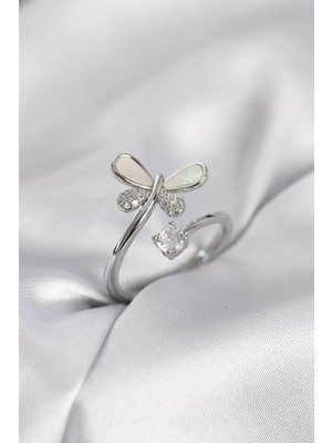 Uravas Store Gümüş Renk Yusufçuk Model Zirkon Taşlı Kadın Yüzük - TJ-BYK4043